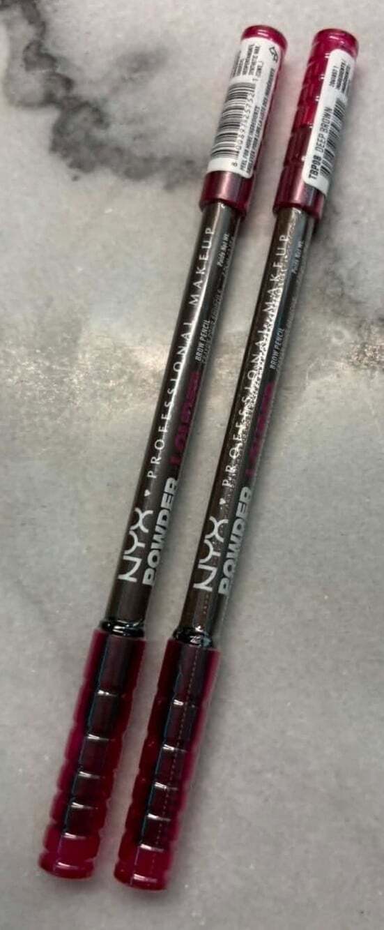 NYX Powder Louder Brow Pencil TBP08 Deep Brown Lot of 2
